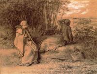 Jean-Francois Millet - Shepherdesses Seated In The Shade